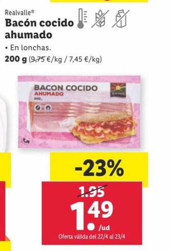 Lidl Bacón Cocido Ahumado oferta