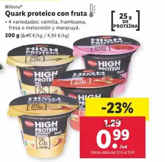 Lidl Quark Proteico Con Fruta oferta