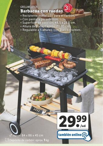 Lidl Barbacoa Con Ruedas oferta