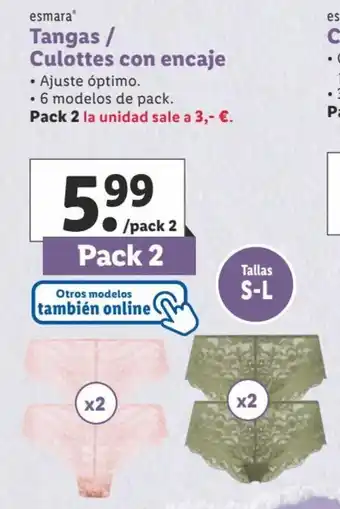 Lidl Tangas / Culottes Con Encaje oferta