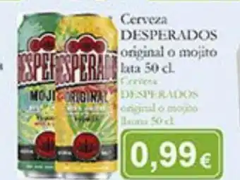 Supermercados Bip Bip Cerveza Desperados Original o Mojito Lata 50cl oferta