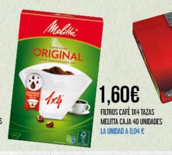 Claudio Filtros Café 1 x 4 Tazas Melitta Caja 40 Unidades oferta