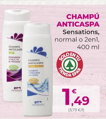 SPAR Gran Canaria Champú Anticaspa Sensations oferta