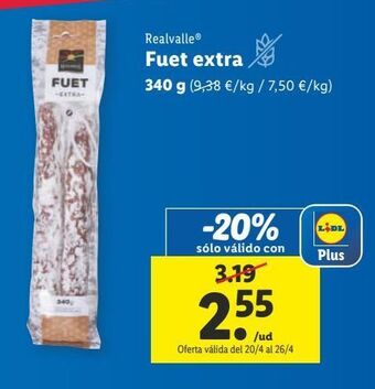 Lidl Fuet realvalle oferta