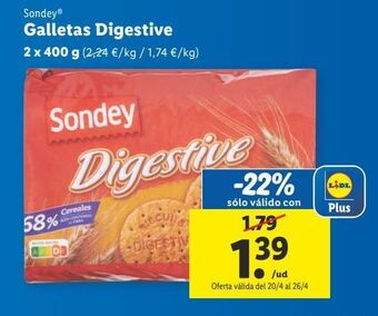 Lidl Galletas digestive sondey oferta