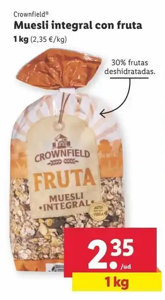 Lidl Muesli con frutas crownfield oferta