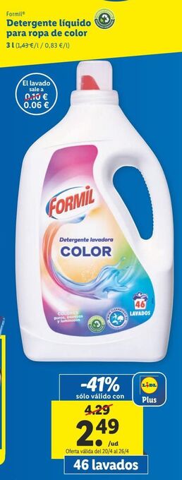 Lidl Detergente líquido formil oferta