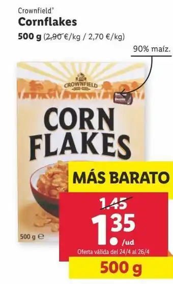 Lidl Cereales corn flakes crownfield oferta