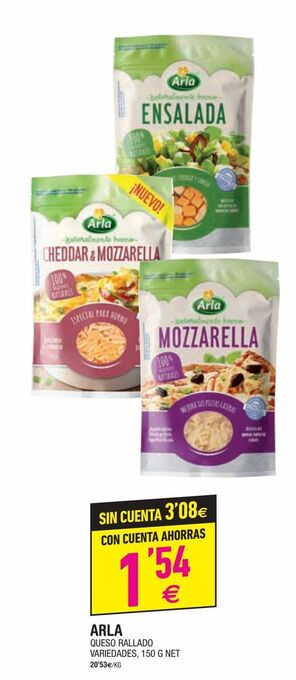 BM Supermercados Queso rallado arla oferta