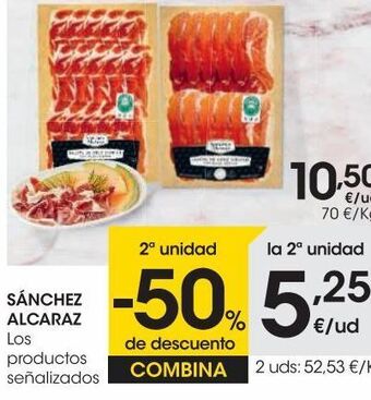 Eroski Sanchez alcaraz jamón ibérico de cebo 150 g oferta