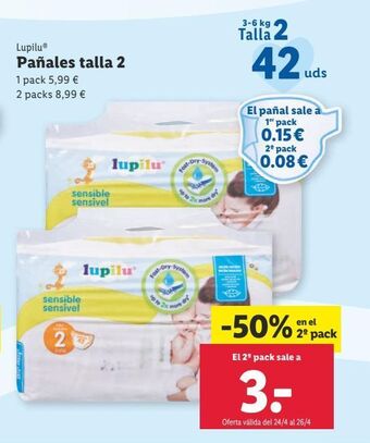 Lidl Pañales lupilu oferta
