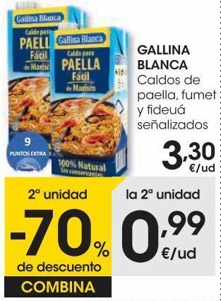 Eroski Gallina blanca caldo para paella fácil 1 l oferta