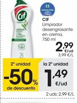 Eroski Cif limpiador desengrasante en crema 750 ml oferta