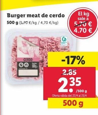 Lidl Carne picada de cerdo oferta