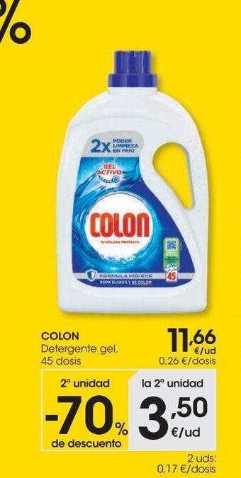 Eroski Colon detergente gel 45 dosis oferta