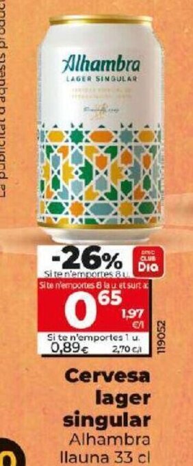 Dia Cervesa Lager Singular oferta