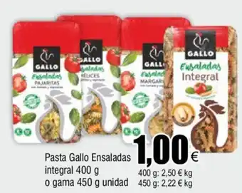 FROIZ Pasta Gallo Ensaladas Integral 400g o Gama 450g unidad oferta