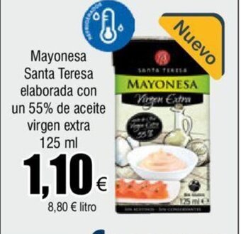 FROIZ Mayonesa Santa Teresa Elaborada Con un 55% de Aceite Virgen Extra 125 ml oferta