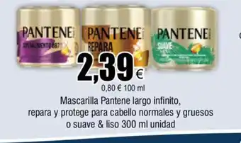 FROIZ Mascarilla Pantene Largo Infinito, Repara y Protege Para Cabello Normales y Gruesos o Suave& Liso 300 ml oferta