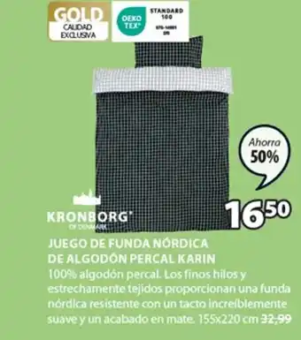 JYSK Juego De Funda Nórdica De Algodón Percal Karin oferta