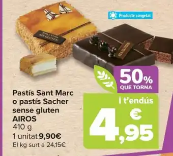 Carrefour Pastís Sant Marc o Pastís Sacher Sense Gluten Airos oferta