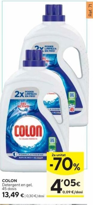 Caprabo Colon Detergent en Gel, 45 Dosis oferta