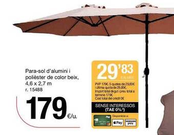 BonpreuEsclat Para-sol d'alumini i polièster de color beix oferta