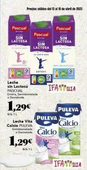 Gadis Leche sin lactosa pascual, leche vita calcio puleva oferta