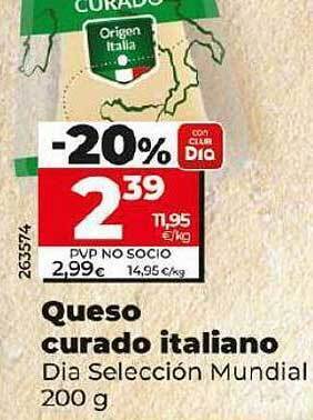Dia Queso curado italiano dia selección mundial oferta