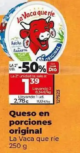 Dia Queso en porciones original la vaca que rie oferta