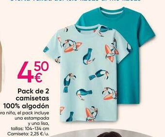 Pepco Pack de 2 camisetas 100% algodón oferta