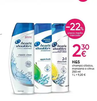 Pepco H&s champú clásico, manzana o citrus oferta