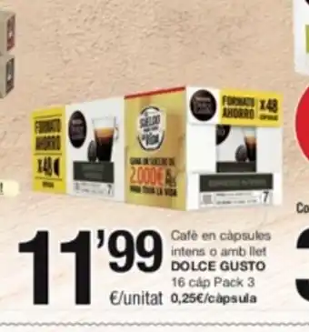 SPAR Fragadis Cafè en Cápsules Intens o Amb Llet Dolce Gusto oferta