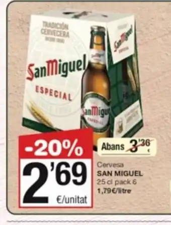 SPAR Fragadis Cervesa San Miguel 25cl Pack 6 oferta