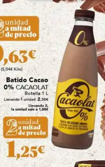 Gadis Batido Cacao 0% Cacaolat oferta
