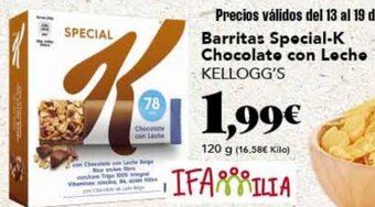 Gadis Barritas Special-K Chocolate Con Leche Kellogg's oferta