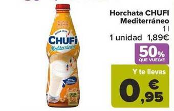 Carrefour Horchata chufi mediterráneo oferta