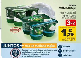 Carrefour Bífidus activia natural oferta