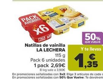 Carrefour Natillas de vainilla la lechera oferta
