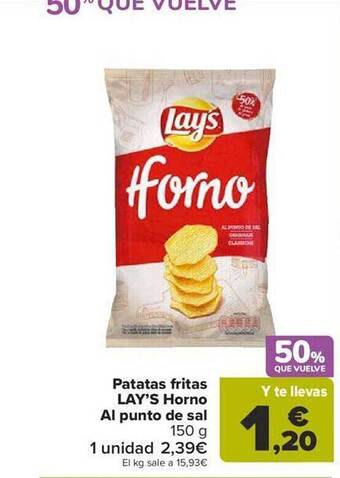 Carrefour Patatas fritas lay's horno al punto de sal oferta