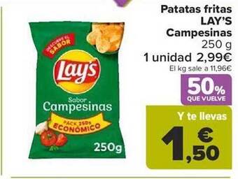 Carrefour Patatas fritas lay's campesinas oferta