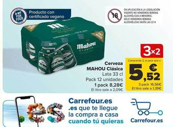Carrefour Cerveza mahou clásica oferta