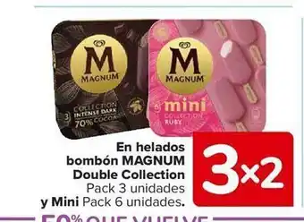 Carrefour En helados bombón magnum double collection y mini oferta