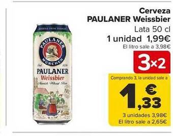 Carrefour Cerveza paulaner weissbier oferta