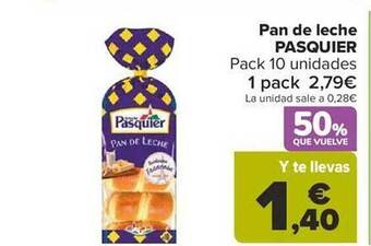 Carrefour Pan de leche pasquier oferta