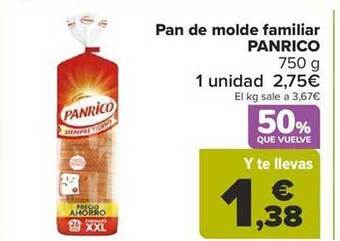 Carrefour Pan de molde familiar panrico oferta