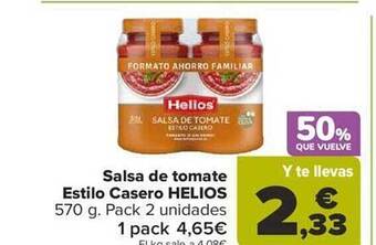 Carrefour Salsa de tomate estilo casero helios oferta