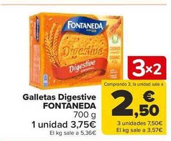 Carrefour Galletas digestive fontaneda oferta