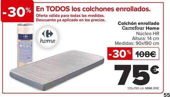 Carrefour Colchón enrollado carrefour home oferta