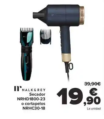 Carrefour Nalk&rey secador nrhd1800-23 o cortapelos nrhc30-18 oferta